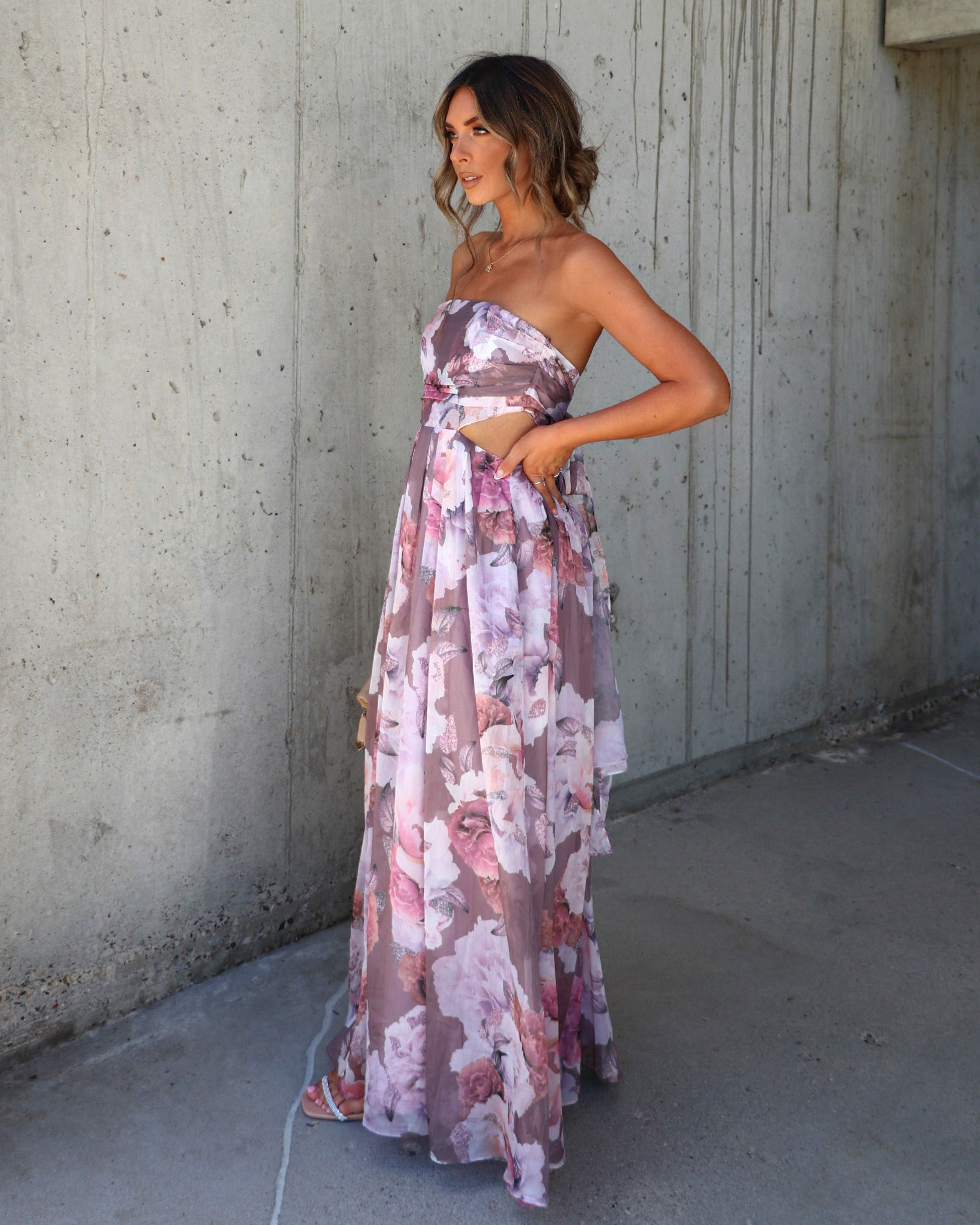 Savina Strapless Floral Maxi Dress - Pink sold by Vici product image thumbnail 2