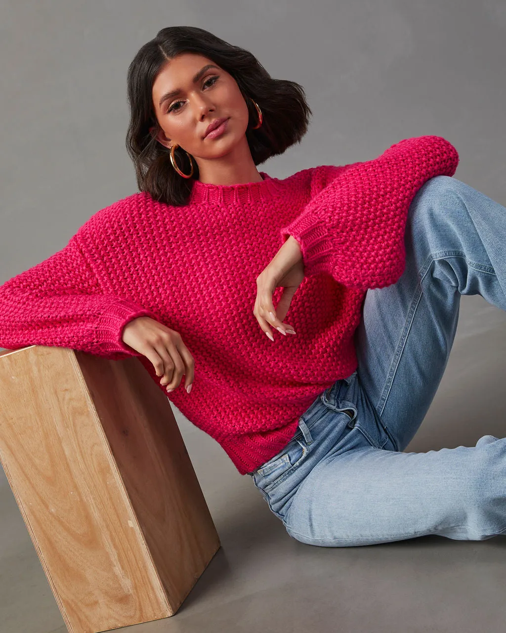 Rosalia Oversized Knit Pullover Sweater sold by Vici