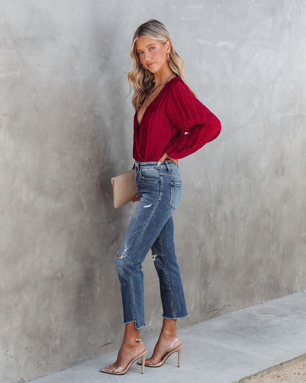 Salma Plisse Drape Bodysuit sold by Vici product image thumbnail 5