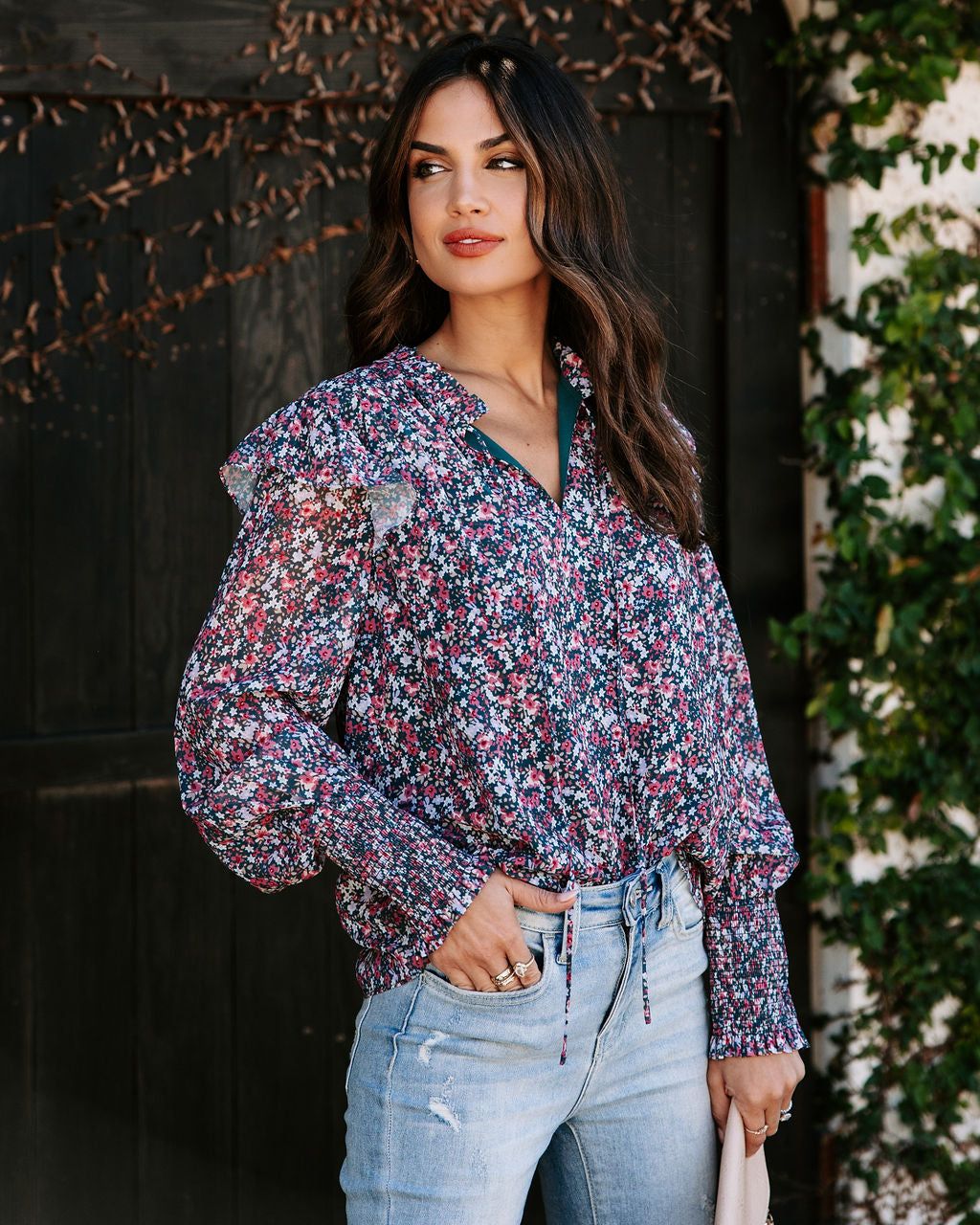 Millie Floral Ruffle Top - FINAL SALE sold by Vici product image thumbnail 6