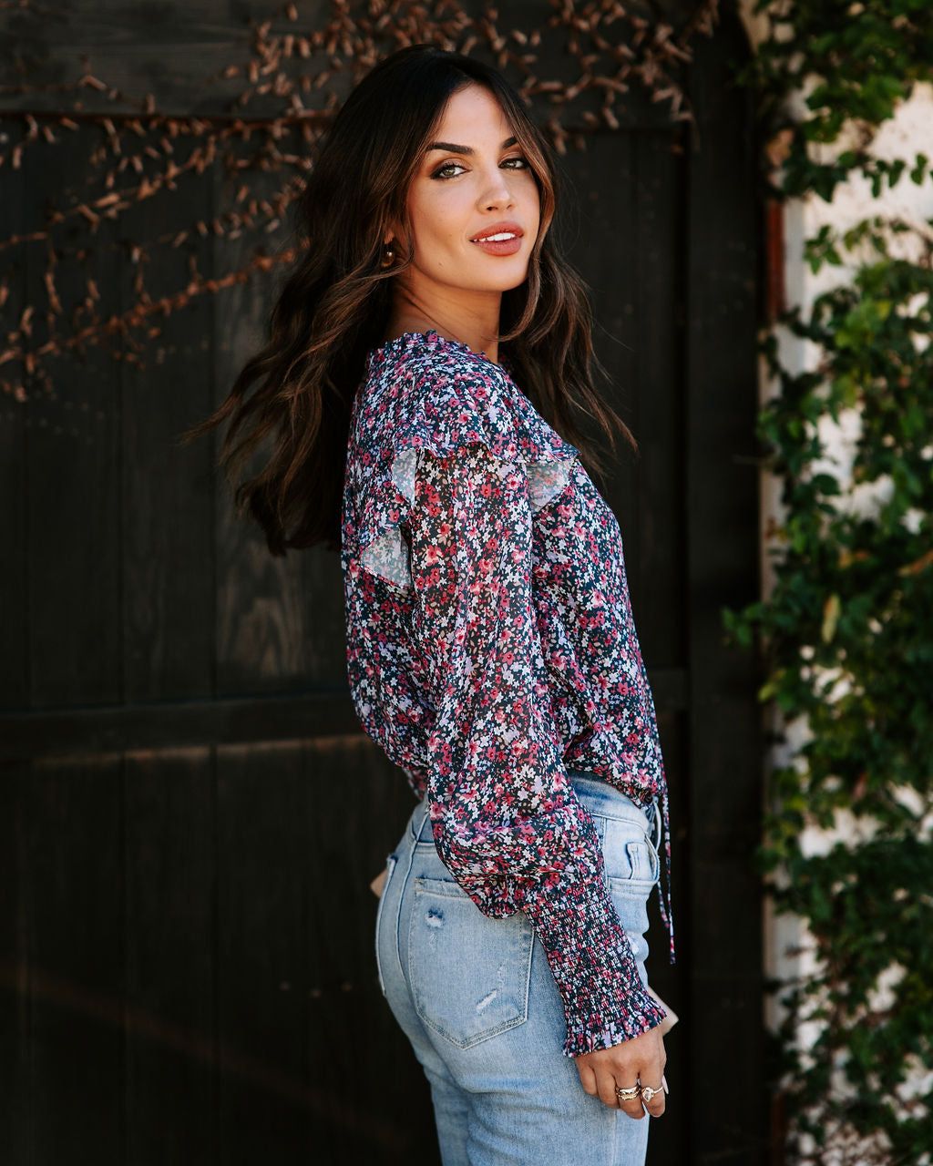Millie Floral Ruffle Top - FINAL SALE sold by Vici product image thumbnail 5