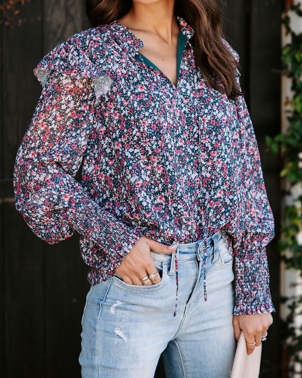 Millie Floral Ruffle Top - FINAL SALE sold by Vici product image thumbnail 2