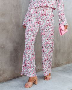 Rosaline Floral Plisse Wide Leg Pants - FINAL SALE sold by Vici