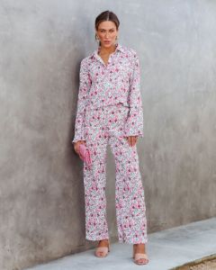 Rosaline Floral Plisse Wide Leg Pants - FINAL SALE sold by Vici