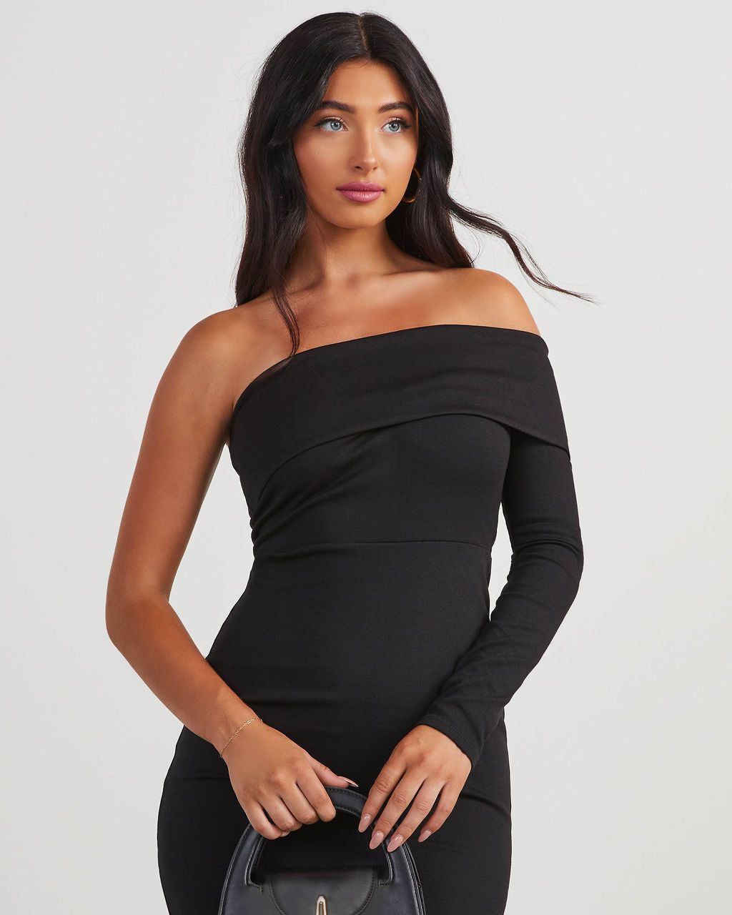 Already Famous One Shoulder Midi Dress - Black sold by Vici product image thumbnail 5