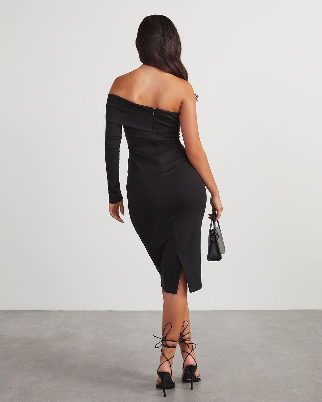 Already Famous One Shoulder Midi Dress - Black sold by Vici product image thumbnail 4