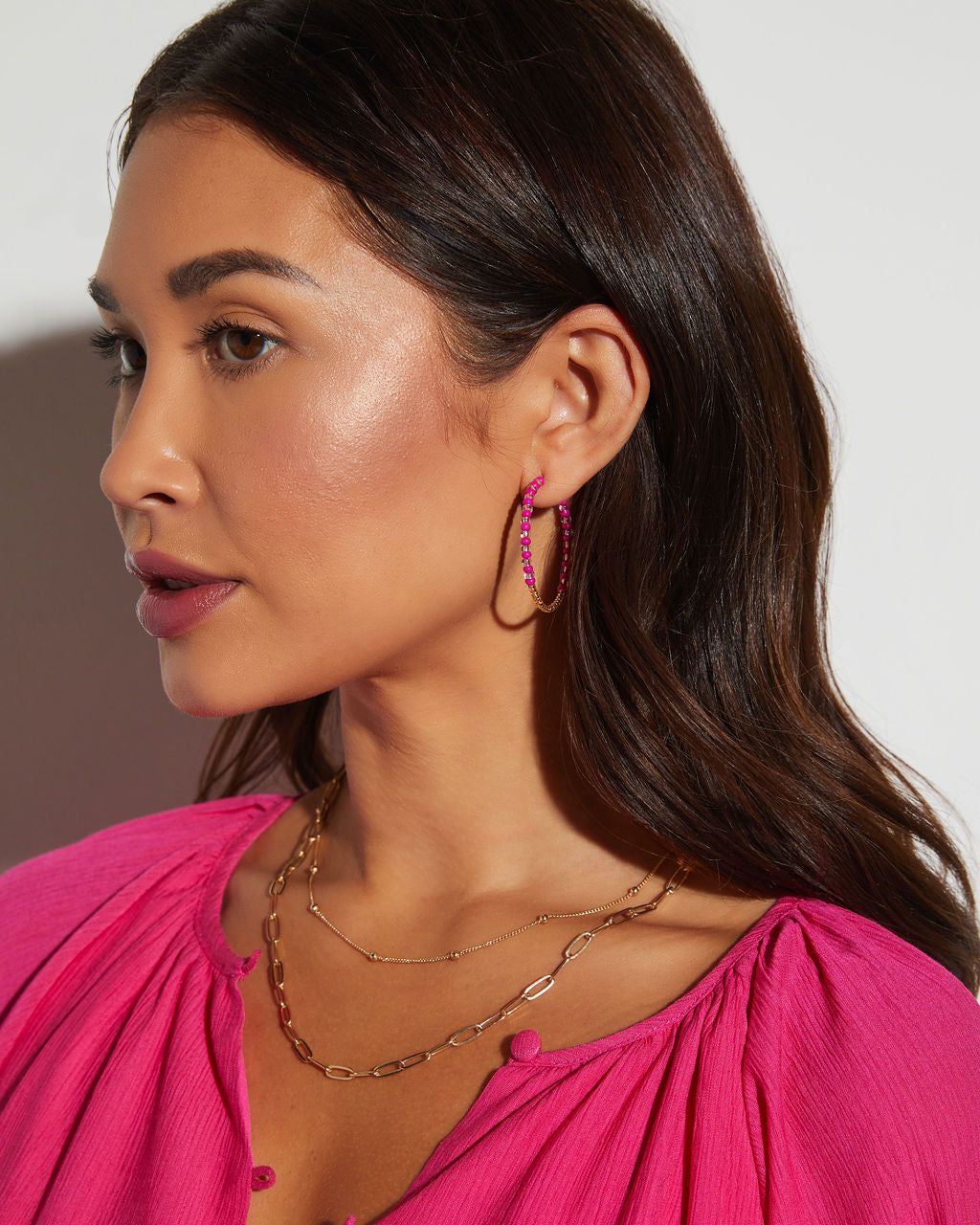 Orla Beaded Hoop Earrings sold by Vici product image thumbnail 3