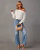 Runway Girl Satin Off Shoulder Top sold by Vici
