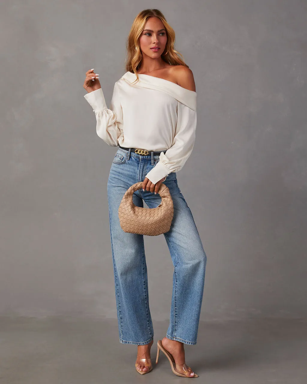 Runway Girl Satin Off Shoulder Top sold by Vici product image thumbnail 4