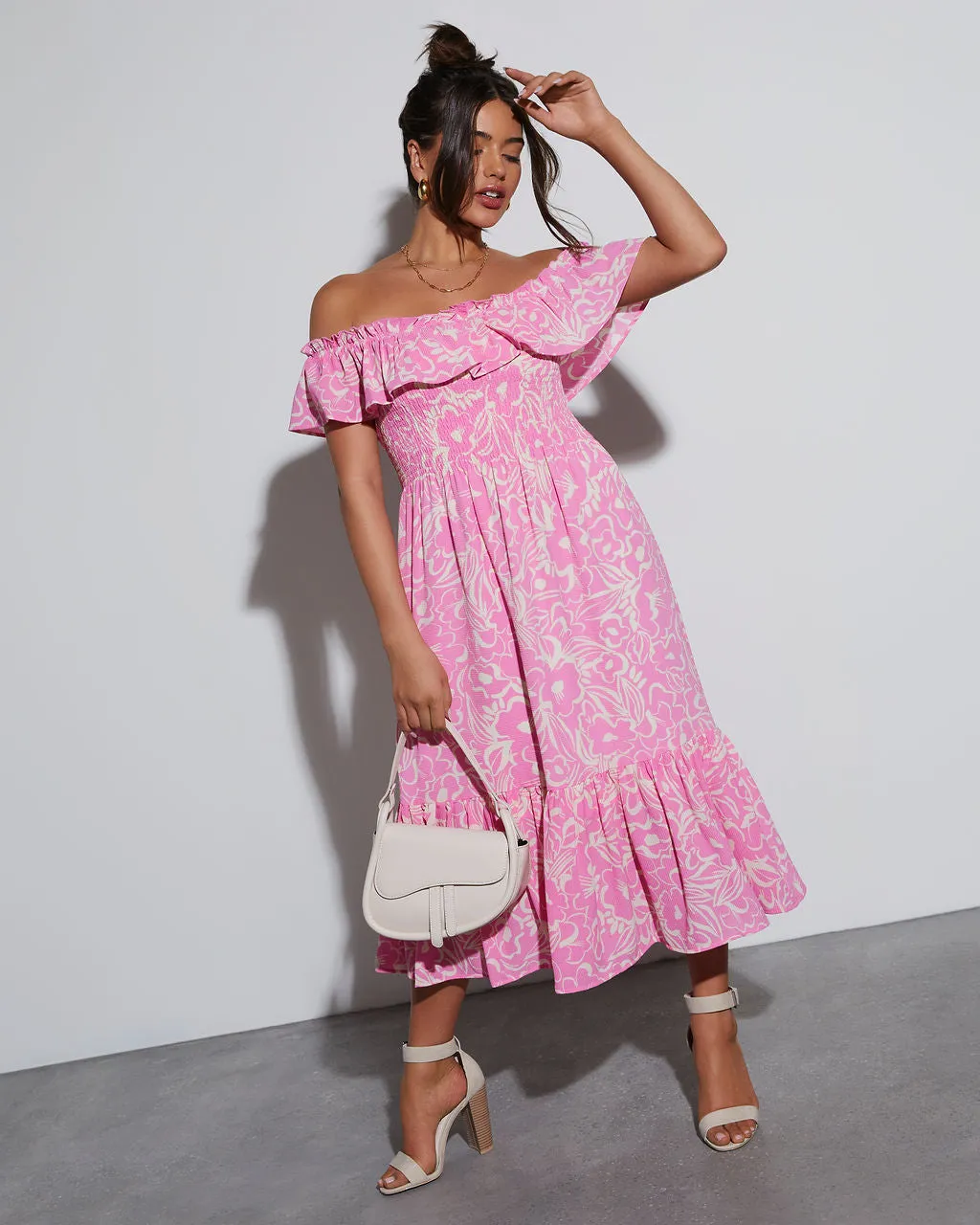 Levana Printed Off The Shoulder Midi Dress sold by Vici product image thumbnail 5