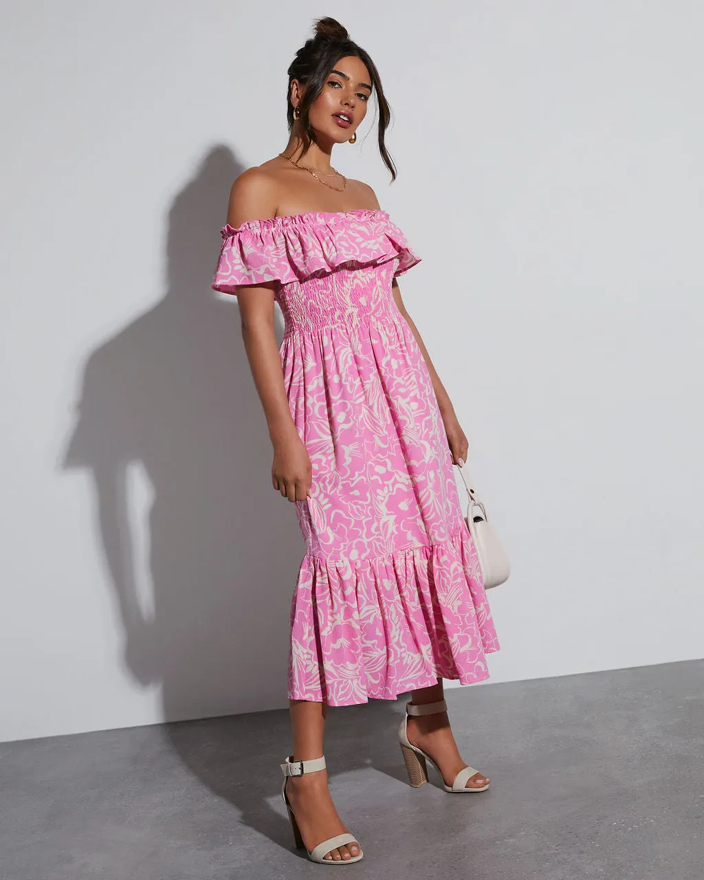 Levana Printed Off The Shoulder Midi Dress sold by Vici product image thumbnail 3