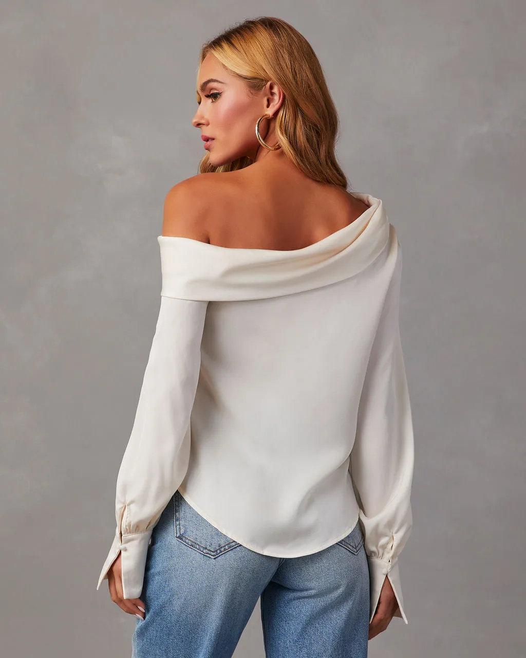 Runway Girl Satin Off Shoulder Top sold by Vici product image thumbnail 3