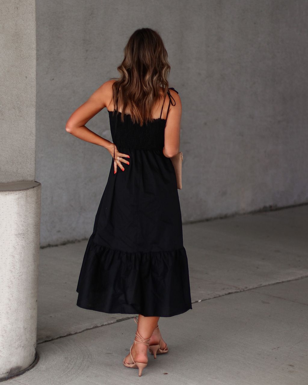 Simply The Best Smocked Cotton Midi Dress - Black - FINAL SALE sold by Vici product image thumbnail 4
