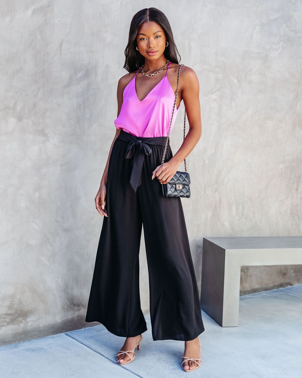 Zaye Satin Tank - Orchid - FINAL SALE sold by Vici product image thumbnail 3