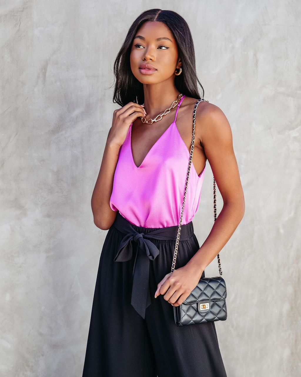 Zaye Satin Tank - Orchid - FINAL SALE sold by Vici product image thumbnail 7