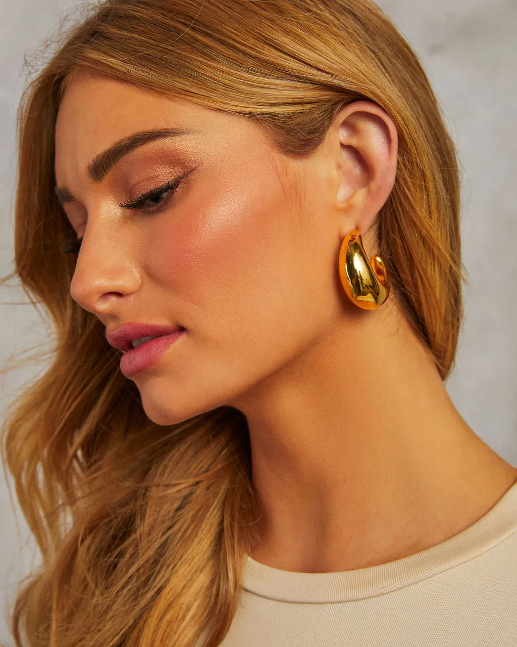 Night Life Crescent Moon Hoop Earrings sold by Vici product image thumbnail 4