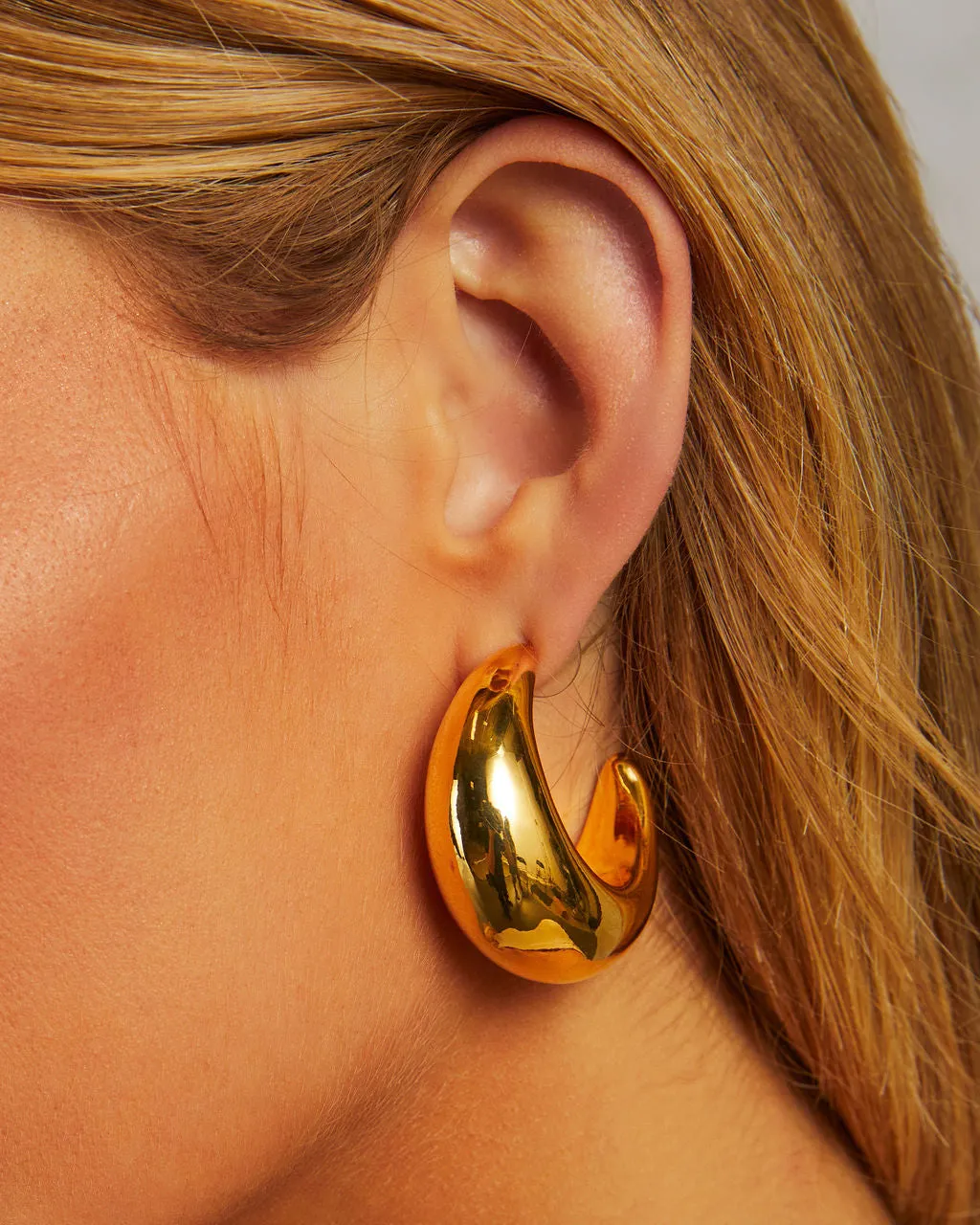 Night Life Crescent Moon Hoop Earrings sold by Vici product image thumbnail 3