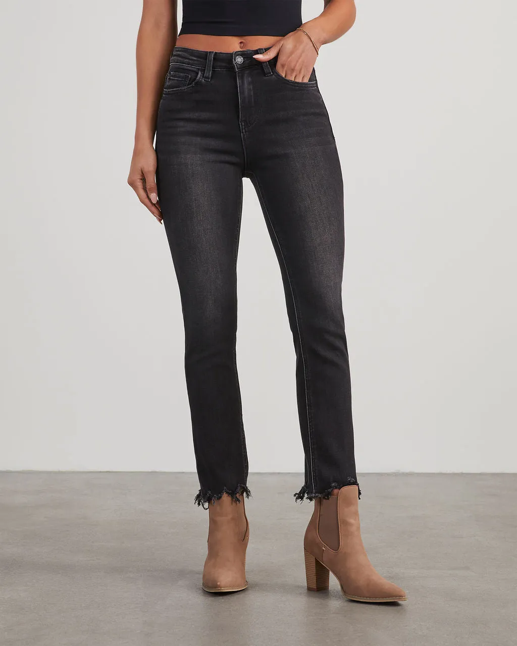 Brent Cropped High Waisted Jeans sold by Vici product image thumbnail 2