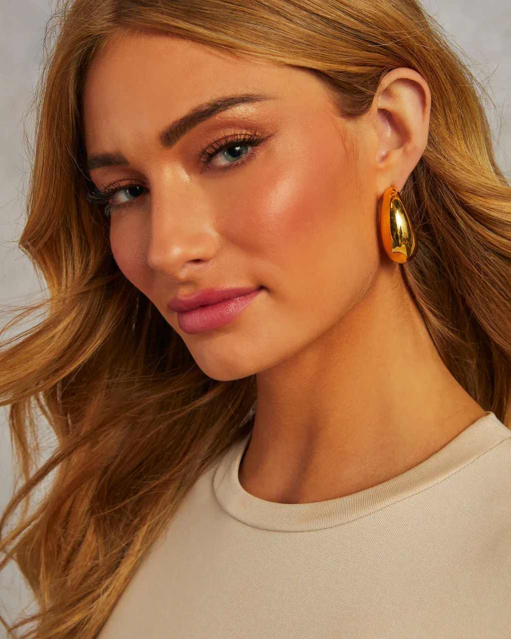 Night Life Crescent Moon Hoop Earrings sold by Vici product image thumbnail 2