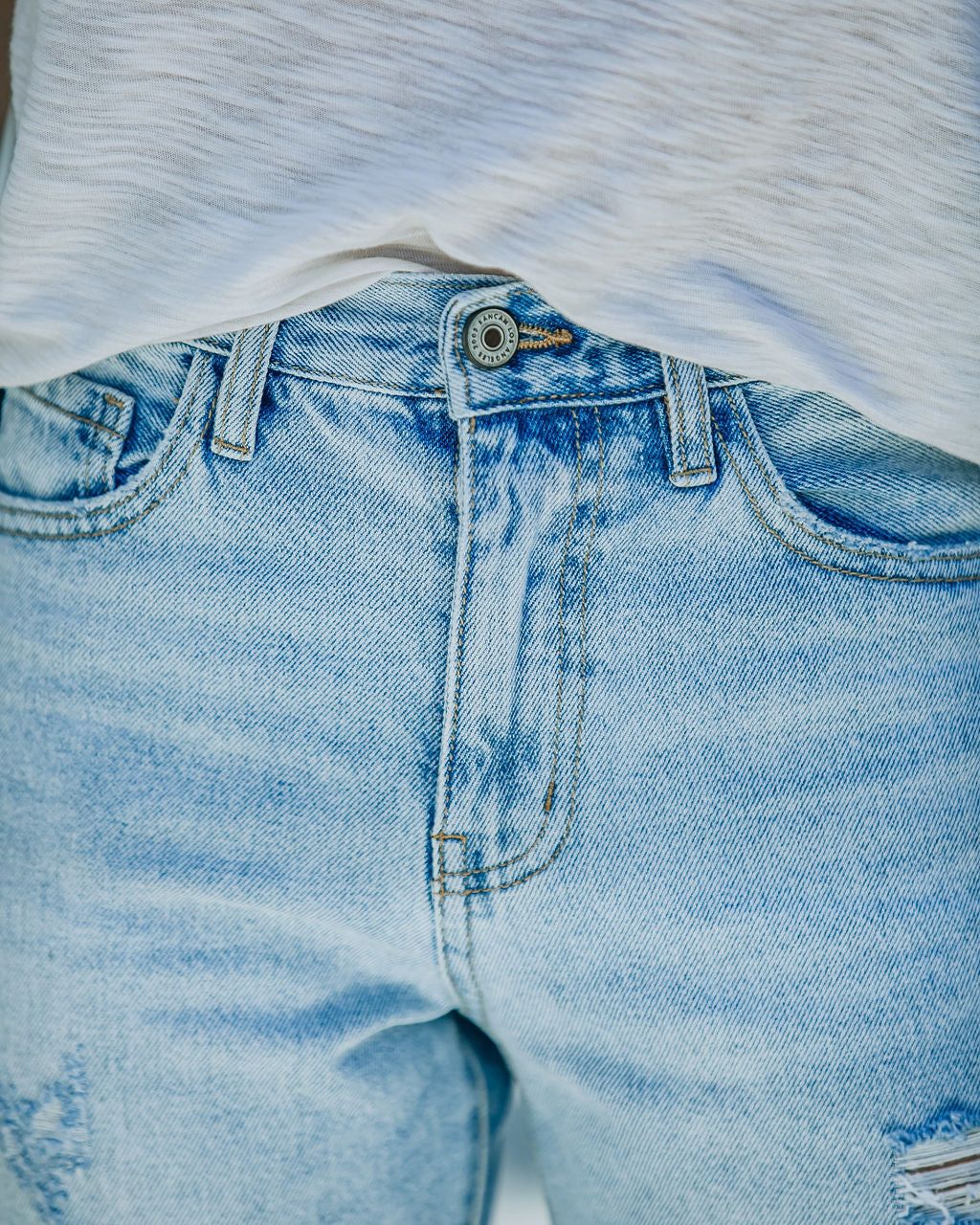 Emotion High Rise Distressed Straight Leg Denim - FINAL SALE sold by Vici product image thumbnail 4