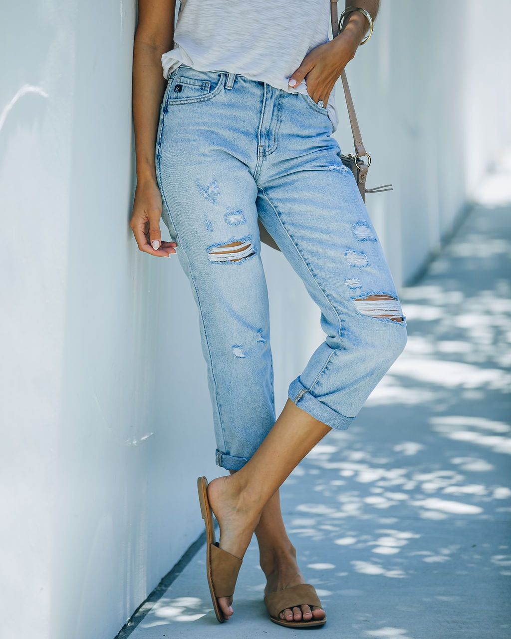 Emotion High Rise Distressed Straight Leg Denim - FINAL SALE sold by Vici product image thumbnail 11