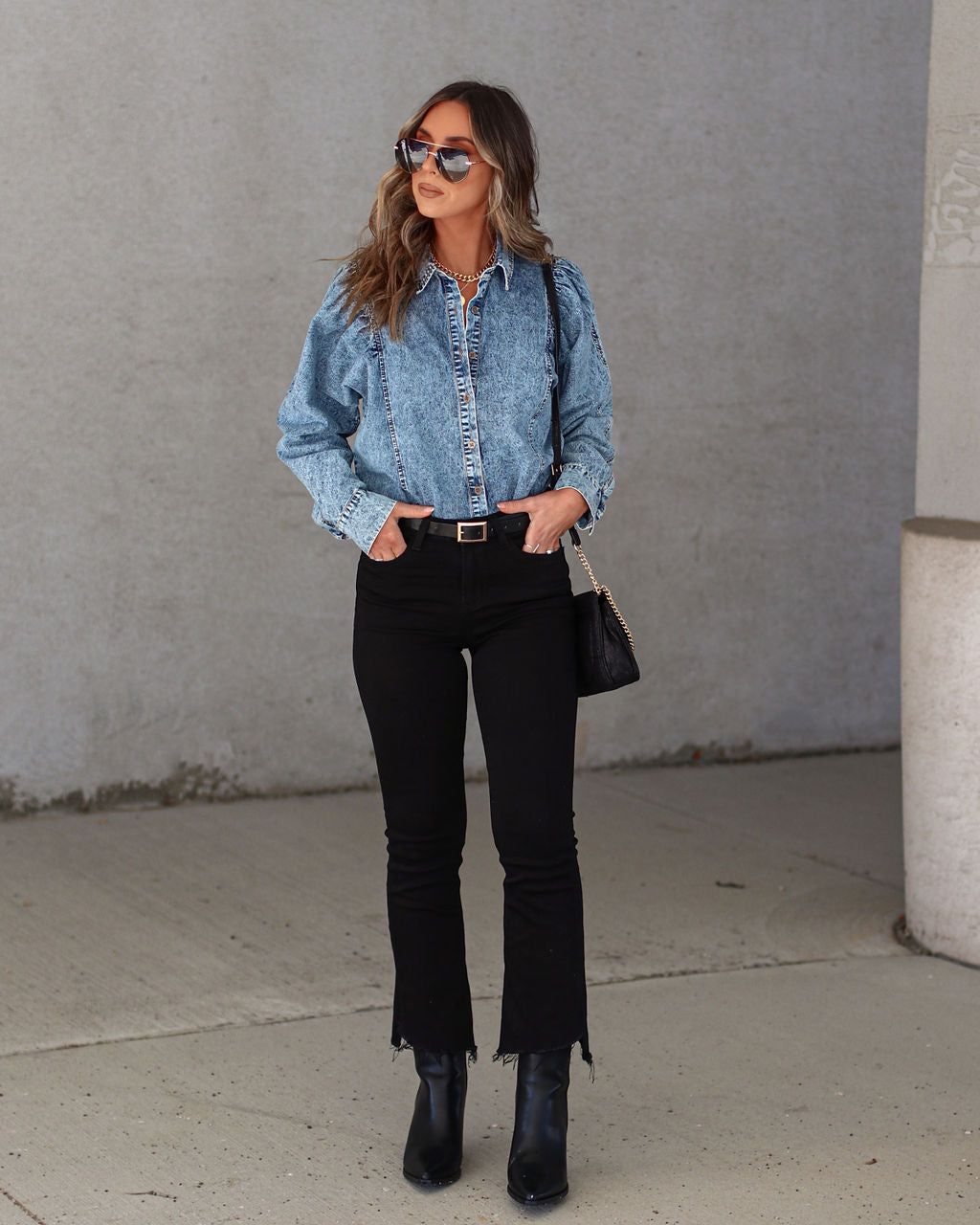 Express Yourself Cotton Mineral Wash Button Down Top sold by Vici product image thumbnail 5