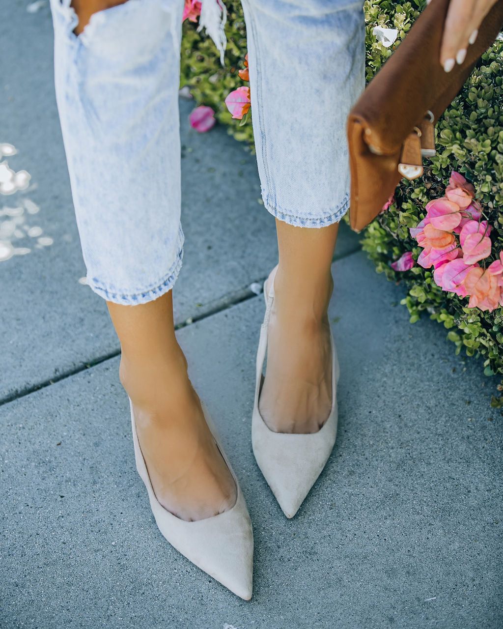 Fancy Faux Suede Pointed Kitten Heel - Beige - FINAL SALE sold by Vici product image thumbnail 5