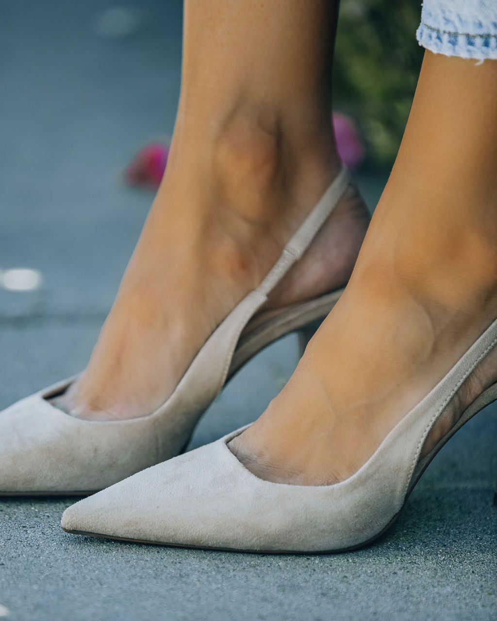 Fancy Faux Suede Pointed Kitten Heel - Beige - FINAL SALE sold by Vici product image thumbnail 4