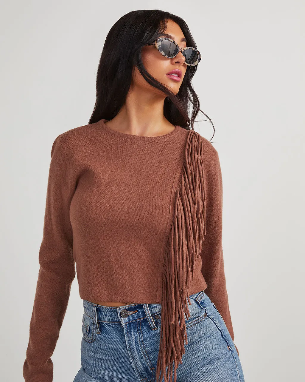 Autumn Breeze Fringe Trim Sweater sold by Vici product image thumbnail 3