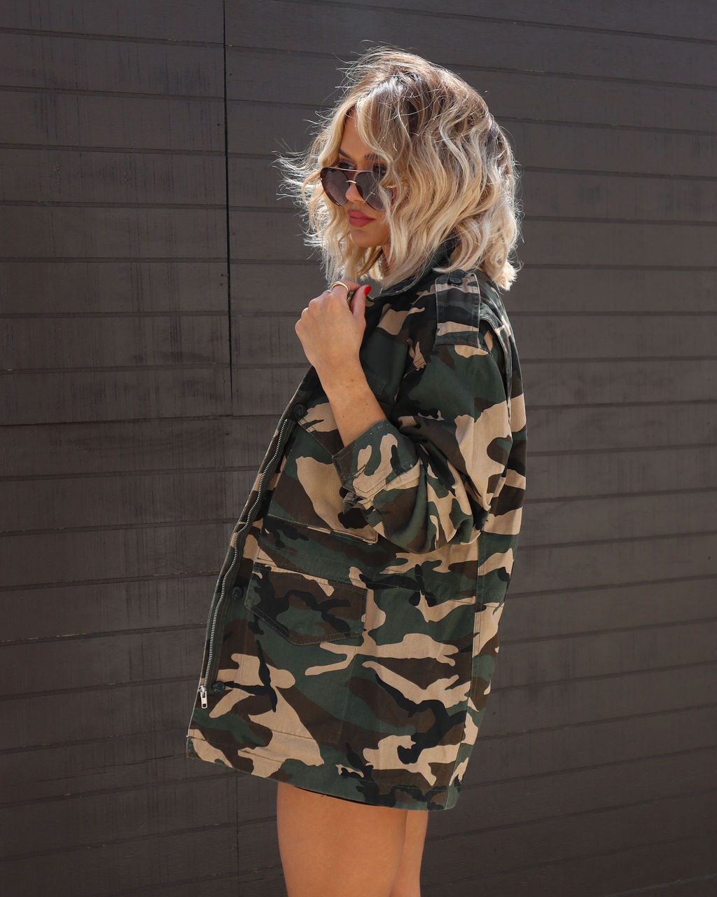Jane Cotton Camo Pocketed Jacket sold by Vici product image thumbnail 2