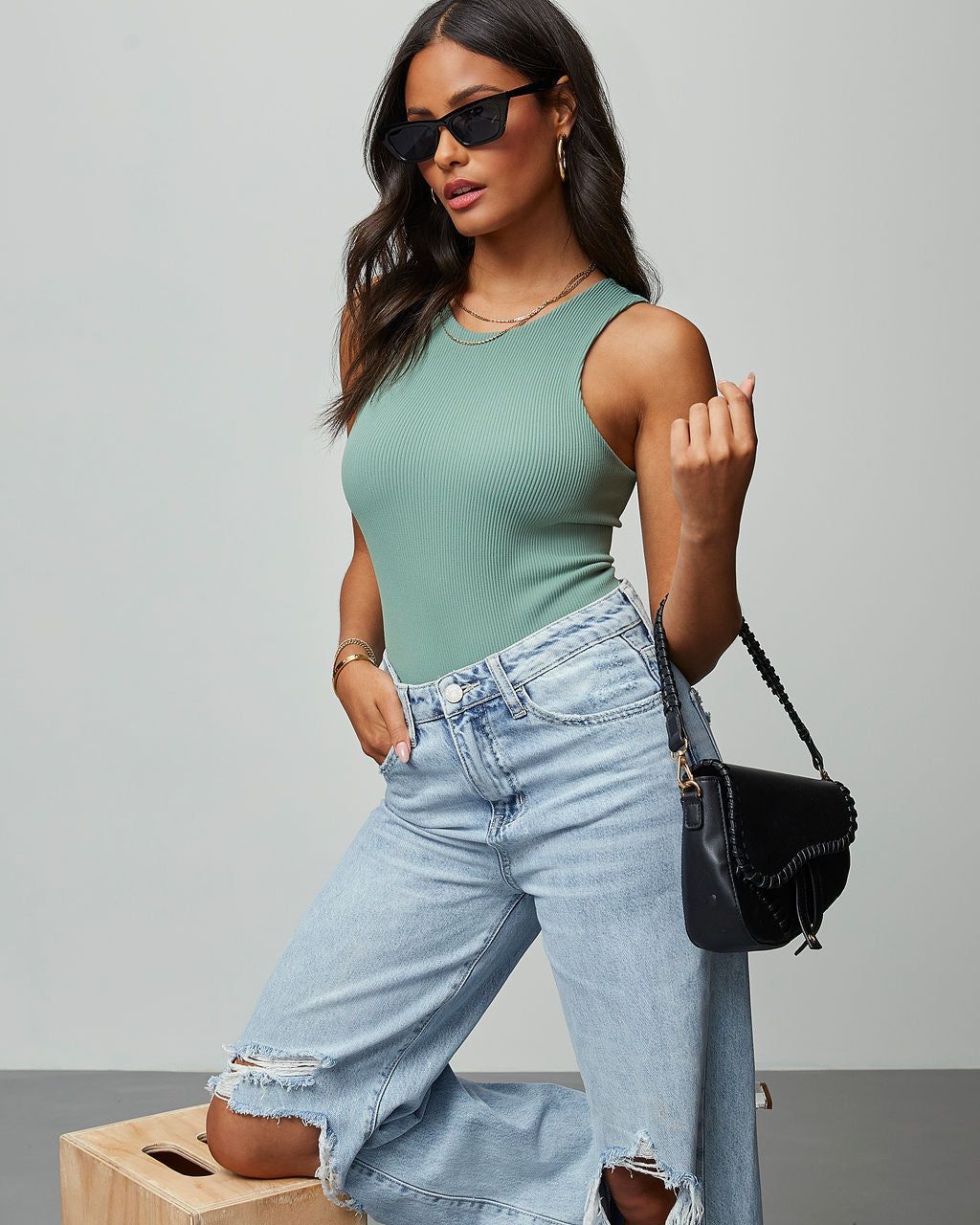 Nyssa Seamless Bodysuit - Green - SALE sold by Vici product image thumbnail 4