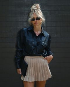 Pleated To Meet You Mini Skirt - Latte - SALE sold by Vici