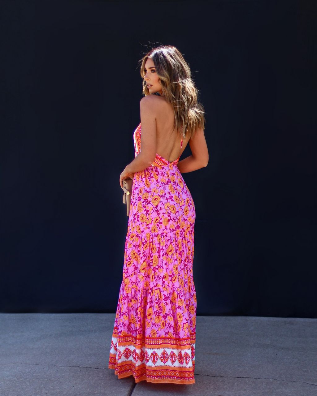 Beyond The Journey Floral Halter Maxi Dress - FINAL SALE sold by Vici product image thumbnail 2