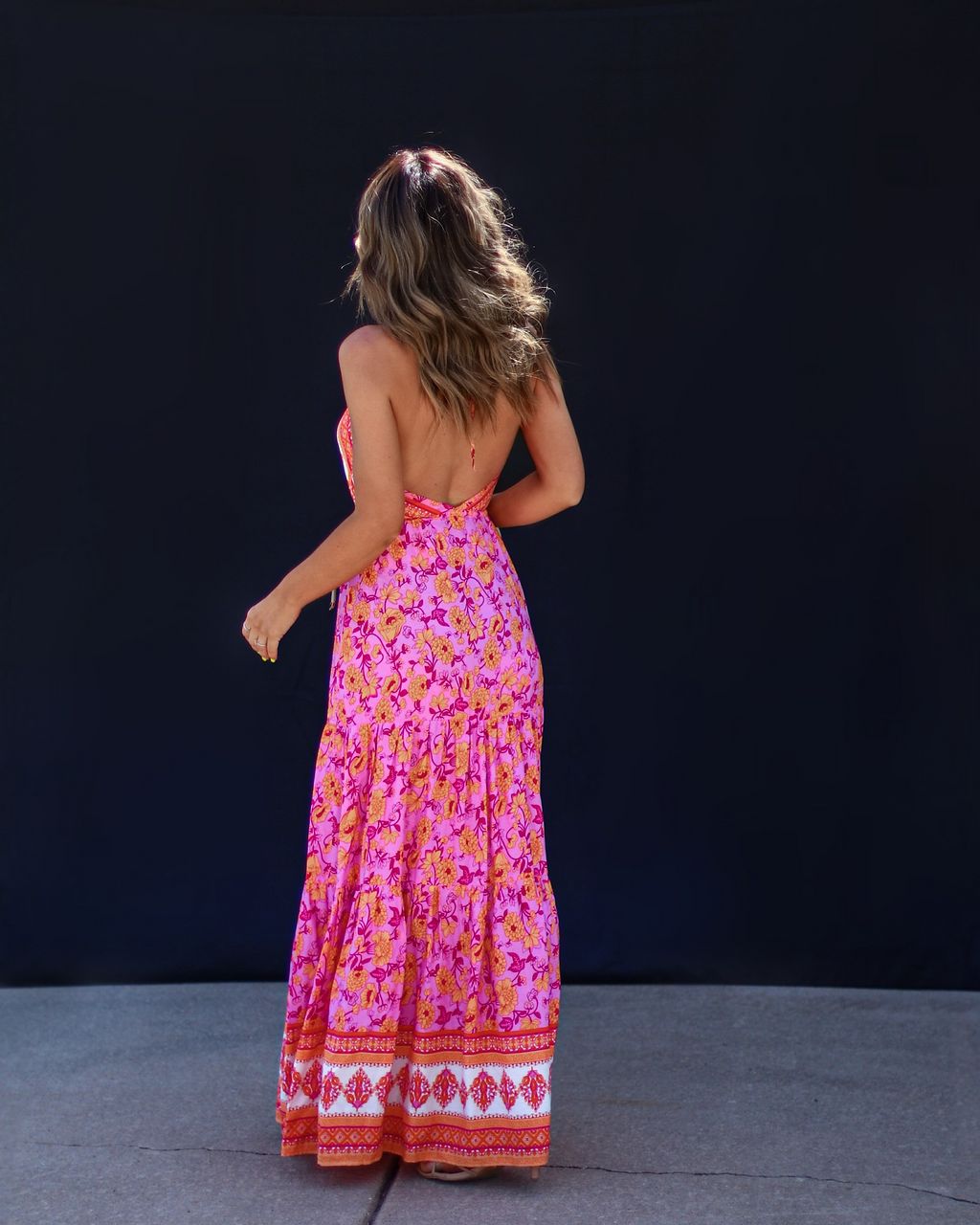 Beyond The Journey Floral Halter Maxi Dress - FINAL SALE sold by Vici product image thumbnail 5