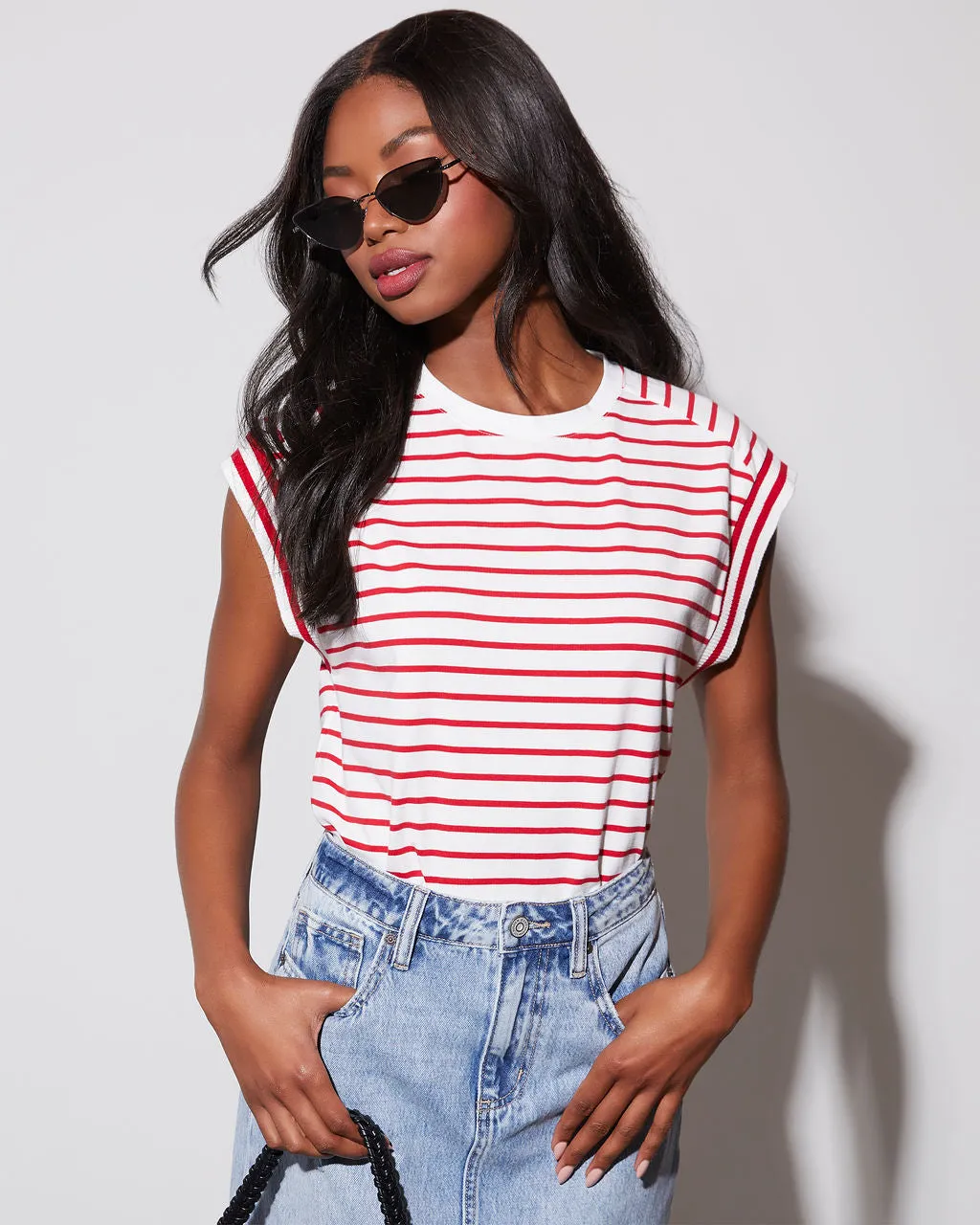 Julane Striped T-Shirt sold by Vici