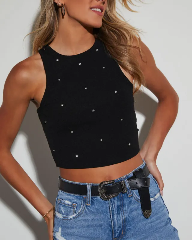 Urban Edge Embellished Tank Top sold by Vici
