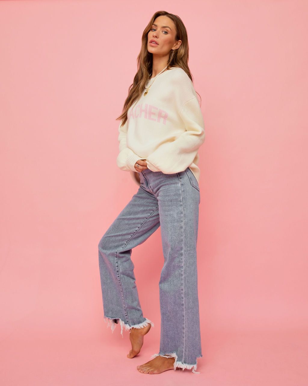 Teacher Love Sweater sold by Vici product image thumbnail 5