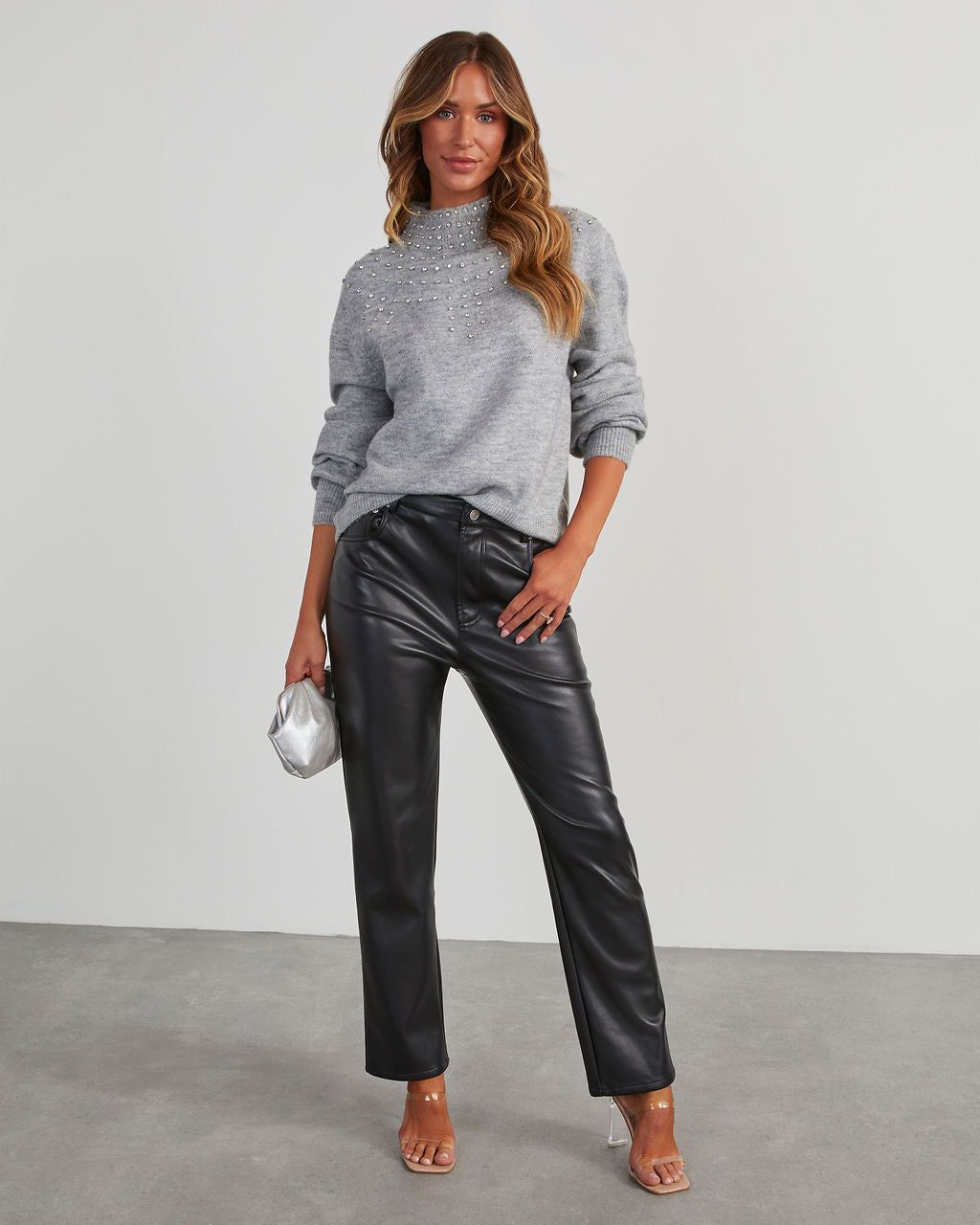 Azusa Rhinestone Embellished Sweater - Grey sold by Vici product image thumbnail 2