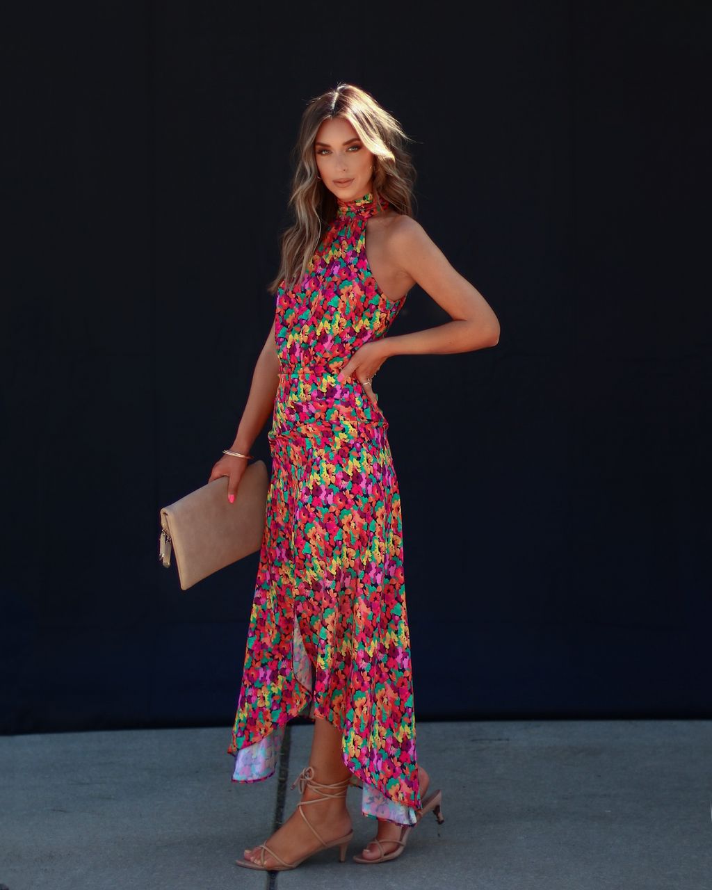 Among The Flowers Halter Midi Dress - FINAL SALE sold by Vici product image thumbnail 4