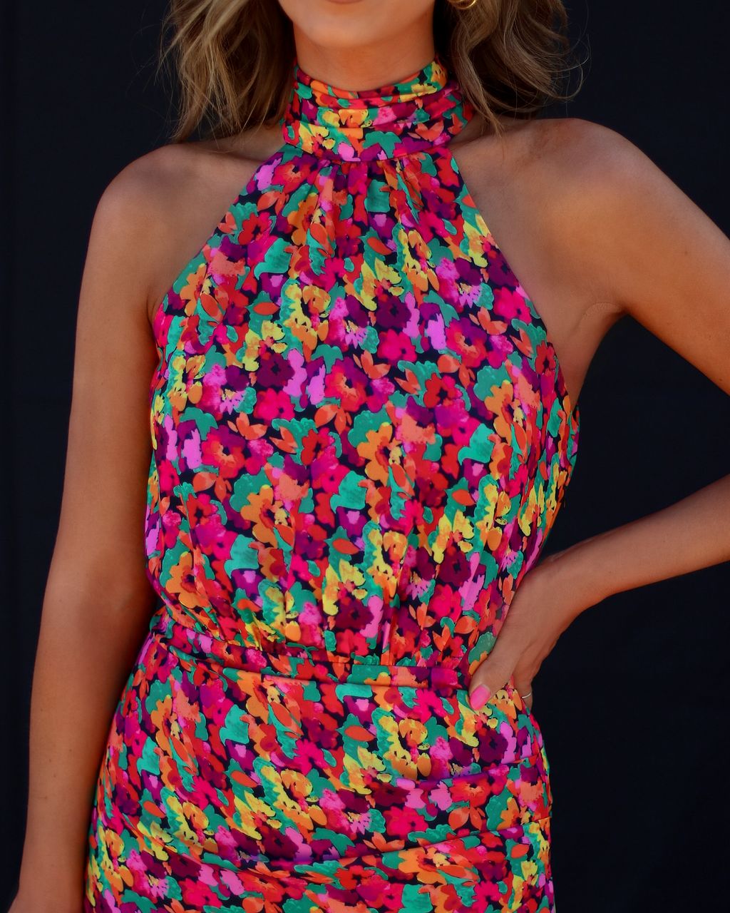 Among The Flowers Halter Midi Dress - FINAL SALE sold by Vici product image thumbnail 5