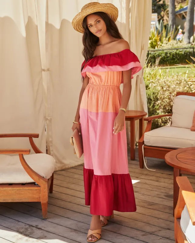 Nice Cotton Pocketed Off The Shoulder Maxi Dress - FINAL SALE made by Vici