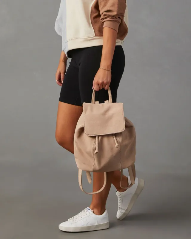 Haden Suede Drawstring Backpack sold by Vici