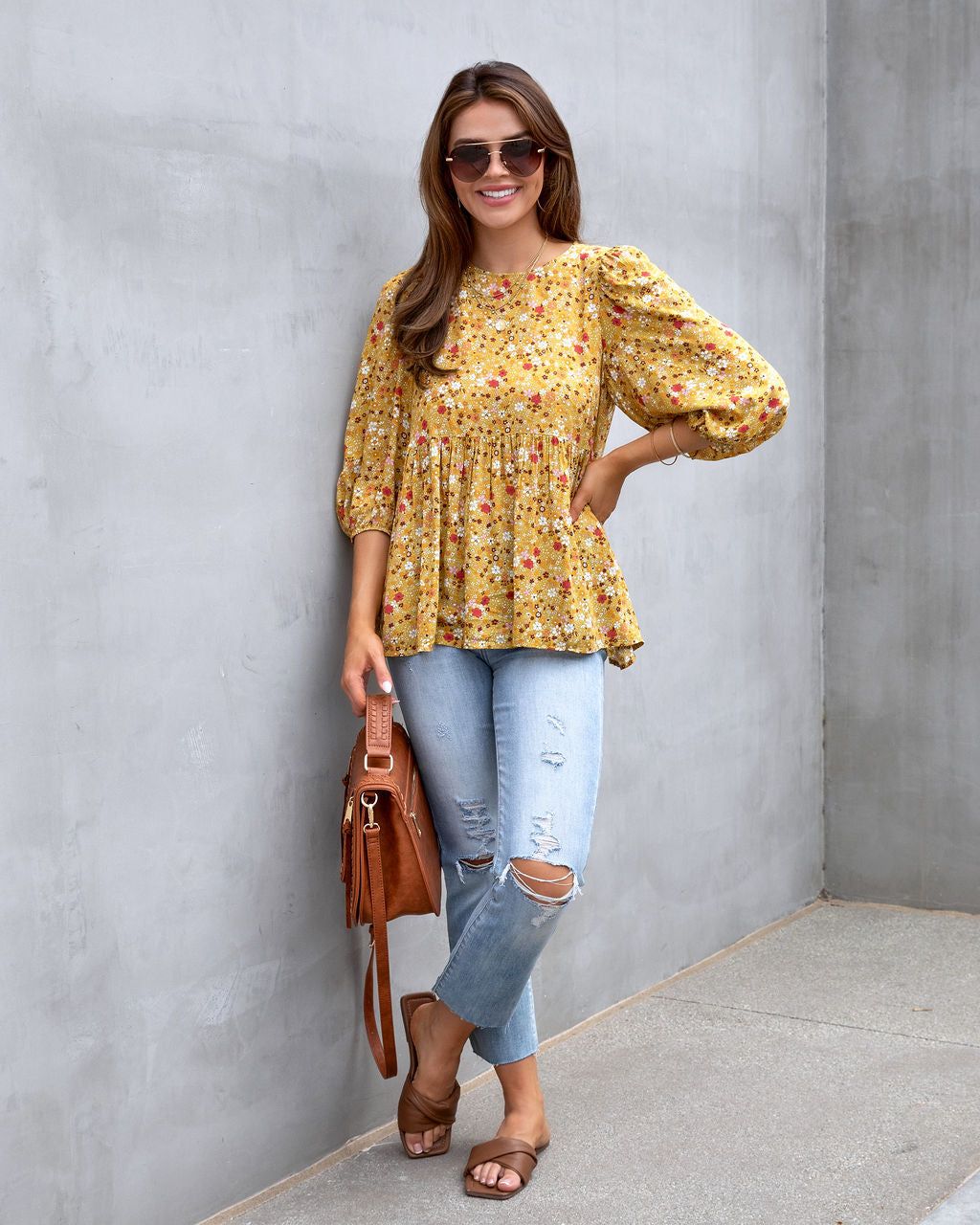 Orchard Adventures Floral Babydoll Top sold by Vici product image thumbnail 4