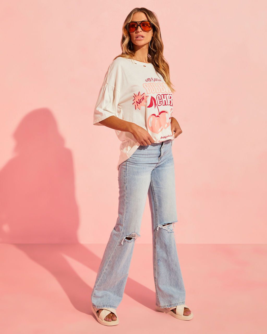Bubble Cherry Distressed Tee - FINAL SALE sold by Vici product image thumbnail 5