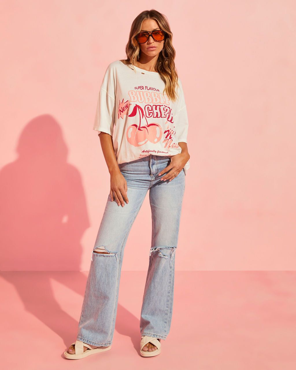 Bubble Cherry Distressed Tee - FINAL SALE sold by Vici product image thumbnail 6