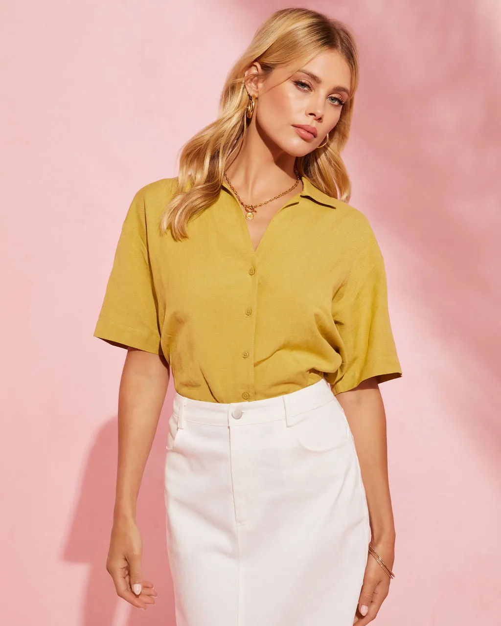 Tofino Short Sleeve Button Up Top sold by Vici product image thumbnail 2