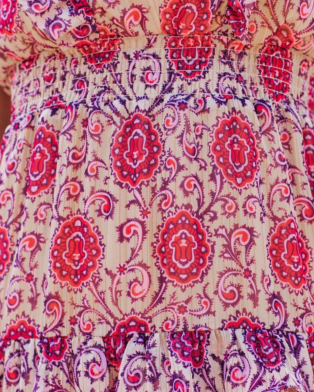 Soha Paisley Ruffle Tiered Maxi Dress - LAST CHANCE sold by Vici product image thumbnail 4