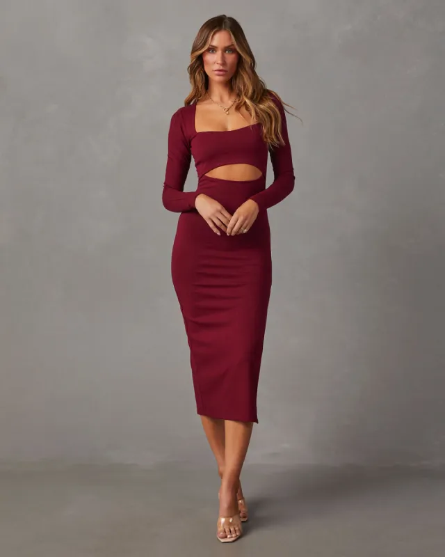 Giselle Cutout Long Sleeve Midi Dress sold by Vici