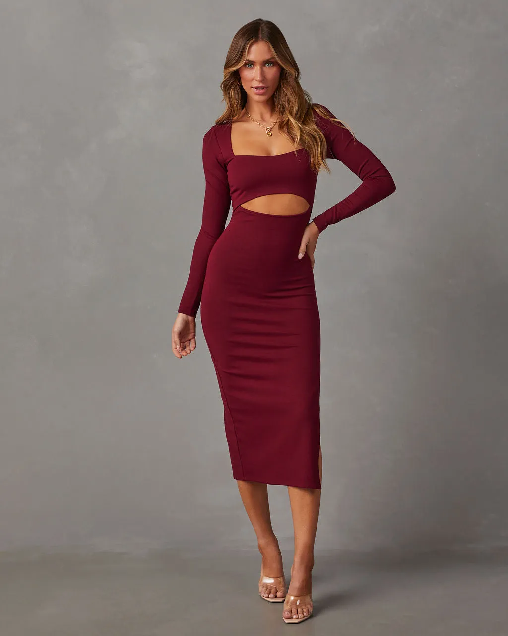 Giselle Cutout Long Sleeve Midi Dress sold by Vici product image thumbnail 2