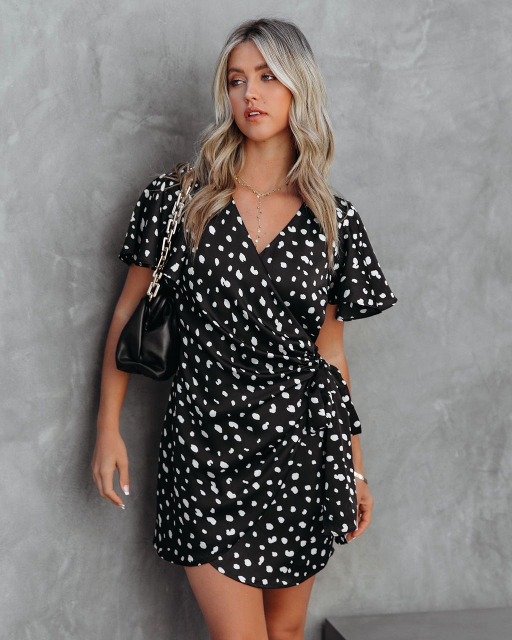 Jaleah Printed Satin Wrap Dress - FINAL SALE sold by Vici product image thumbnail 8